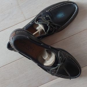 NWOB Sperry dark brown leather boat shoe men's 9M